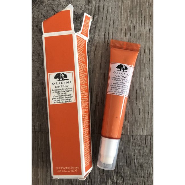 Origins Ginzing Refreshing Eye Cream to Brighten & Depuff On-the-Go 10ml-NIB!