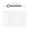 1000 x Assorted Metric Cotter Split Pins, Steel Retaining Pins Plated