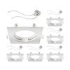 ledscom.de 6 pcs. recessed Ceiling Frame RIR recessed Frame White matt Angular (LED/Halogen/MR16/50mm) incl. GU5.3 Socket