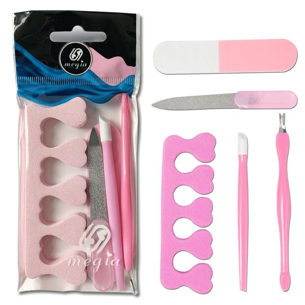 Tadipri 5-Piece Nail File Set, Double-Sided Nail File Nail Brush Manicure & Pedicure Set Manicure and Pedicure