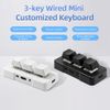 Brrnoo 3 Key Mini Keypad, USB Wired Macro Keyboard with Customizable Functions, Mechanical Blue Switch, Detachable Type C Data Cable for Office and Gaming
