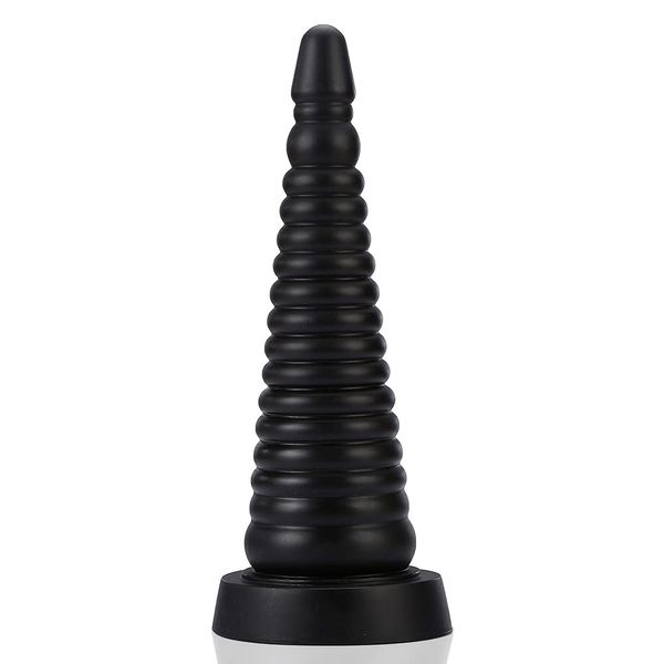 MAPARON Plug Tower Shape Screw Thread Suction Cup PVC Black 2.8 x 9.8 inches (7.2 x 25 cm)