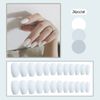 Carufin 24 Pieces White Matte False Nails Stickers Press Fake Nails Ballet Artificial Nails for Women and Girls