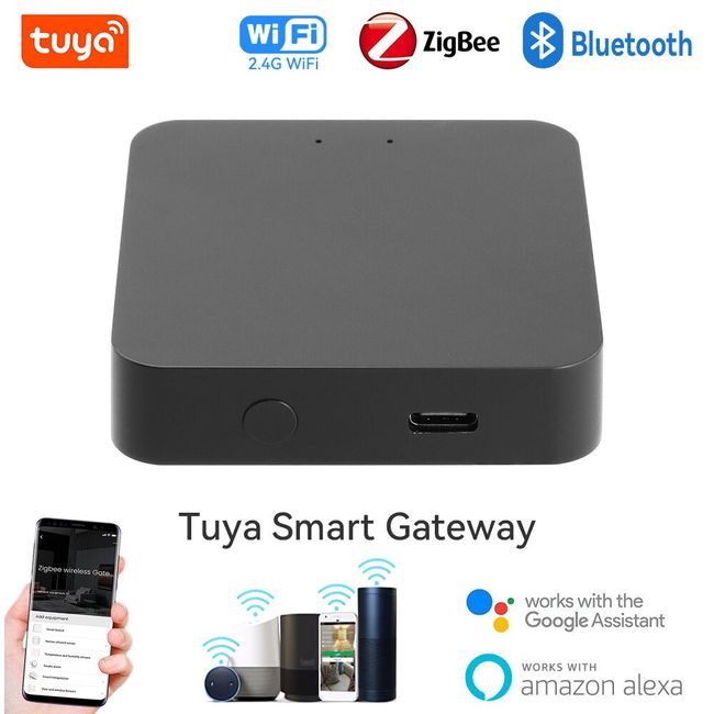 Smart Home Hub Tuya Smart Life Zigbee 3.0 Home Hub Smart Multi-Mode Hub  2.4GHz WiFi Sig Mesh Works with Tuya Zigbee/Sig Mesh Sub-Devices Built-in