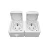 Surface-mounted socket 2-way, grey, ideal for connecting electrical devices indoors and outdoors.