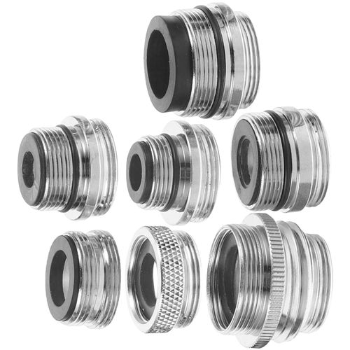 Python Aquarium Vacuum 7pcs Sink Faucet Adapter Kit Garden Hose Adapter with Aerator for Male to Male and Female to Male Polished Chrome Male Female Garden Hose Adapter