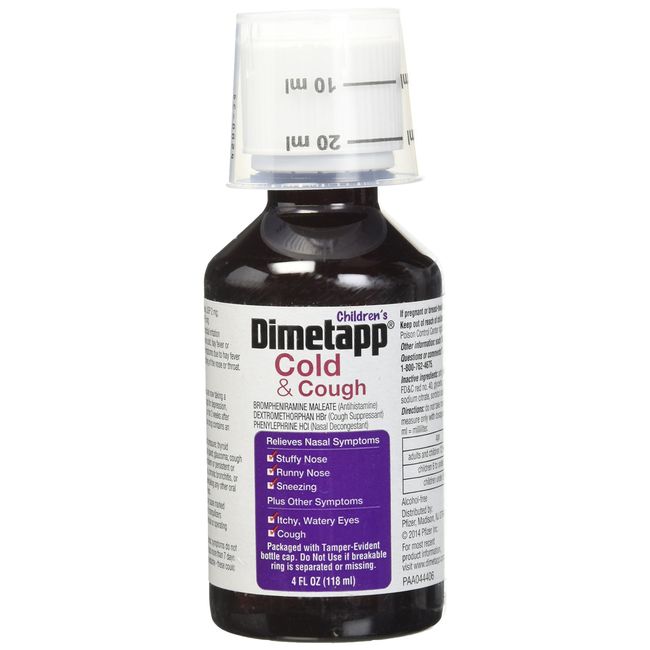 Dimetapp DM Elixir Cold & Cough Relief Syrup With Grape Taste for
