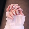 24pcs Nail Tips Gradient Nail Waves Pendant for Wedding, Party, Holiday, Dating, Prom, Daily Life
