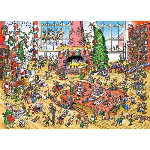 Cobble Hill Family Piece's 350 Puzzle - Elves at Work - Sample Poster Included