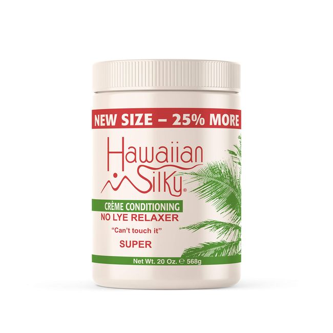 Hawaiian Silky no lye relaxer, super, White, 20 Ounce