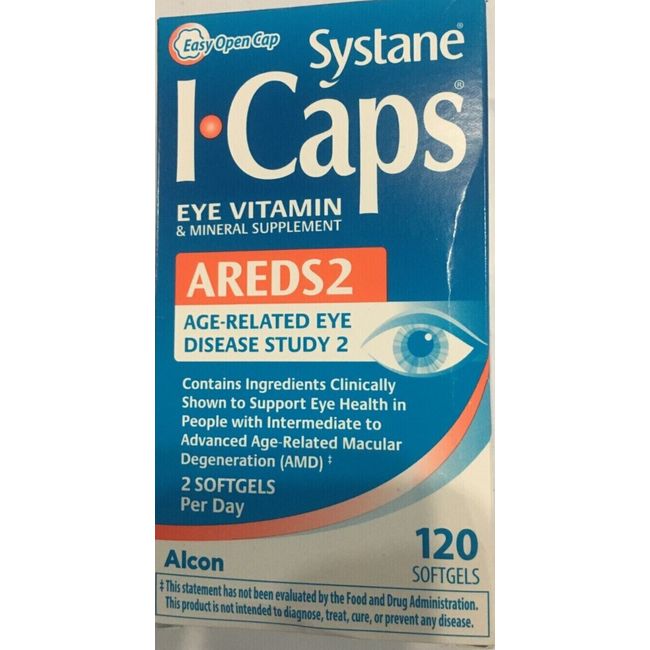 Systane ICaps Eye Vitamin & Mineral Supplement AREDS 2 - 120 Softgels Exp. 03/24