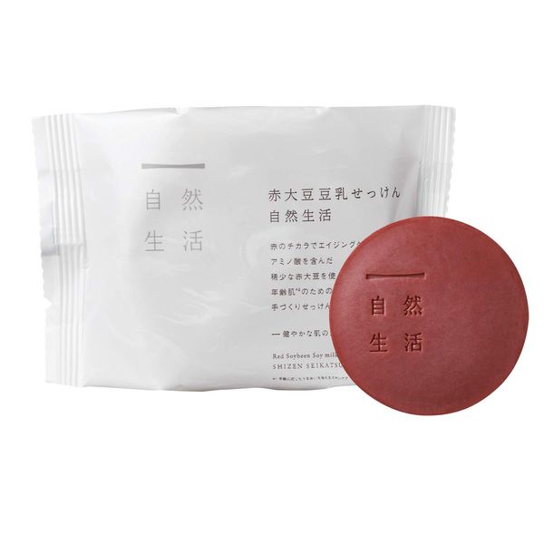 Tofu no Moritaya Red Soy Milk Soap, Natural Life, 1 Piece, 3.5 oz (100 g) Renewal