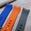 Talk Time Curved End Watch Strap Silicone Rubber Blue 22mm