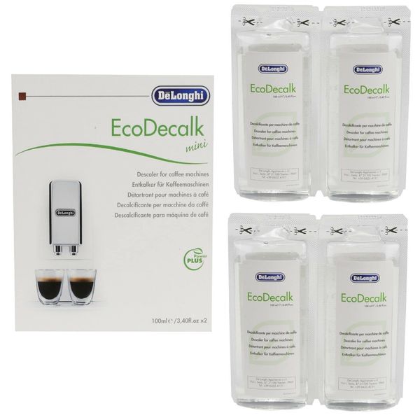 Masterpart compatible with Delonghi EcoDecalk Mini Coffee Machine Maker Cleaner Descaler 4 x 100ml Sachets