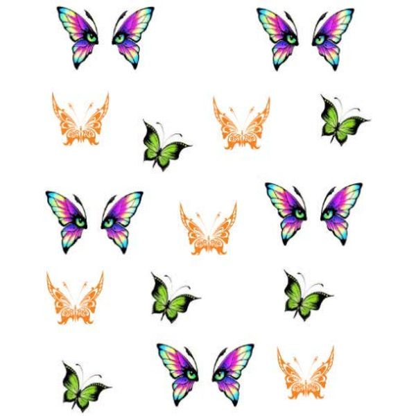 Butterfly Design 505 Waterslide Nail Art Decals