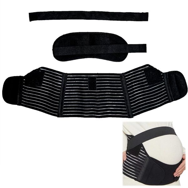 Kinwodon Pregnancy Support Belt, Maternity Belt Adjustable Maternity Belly Bands Support Pregnancy Belt, Pregnancy Gifts for Mum Expecting Pelvic Girdle Pain Support Belt Black