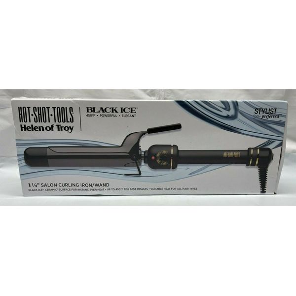 *New* Hot Shot Tools Helen of Troy Black Ice 1 1/4" Salon Curling Wand