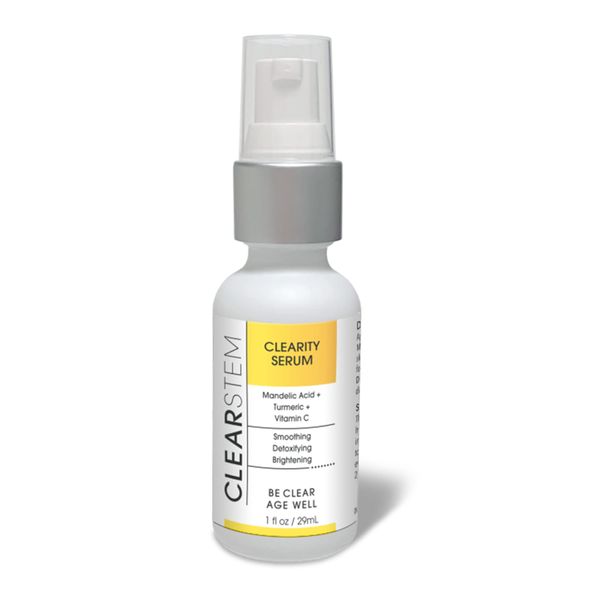CLEARstem CLEARITY Exfoliating Facial Serum with Vitamin C, Turmeric and Mandelic Acid, 1 Oz