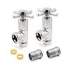 Angled Chrome Cross Head Traditional Radiator Towel Rail Valves