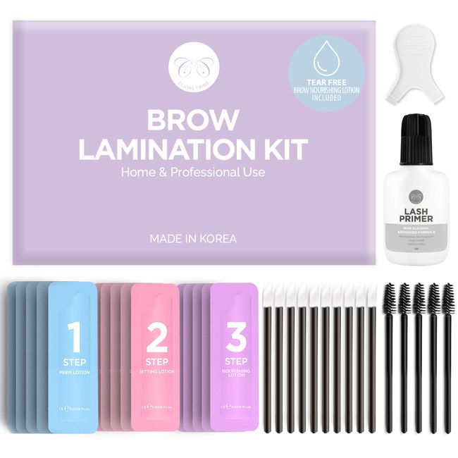 CLIONE PRIME At Home Brow Lamination Kit - DIY Eyebrow Lamination Kit Professional Eye Brow Perm Kit Instant DIY Eyebrow Lift Kit for Fuller Thicker Brows Lasts For Upto 8 Weeks