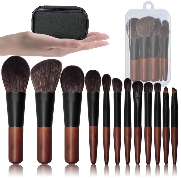 Make Up Brush Set 12 Pieces Travel Brush Set Makeup Portable