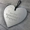 Our First Valentines Engaged Gift Personalised Engraved Heart Gift For Couple Keepsake
