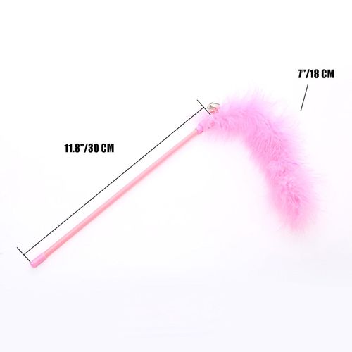 IUHKBH Cat Wand Toys, 3 PCS Interactive Cat Feather Toys Colorful Cat Teaser Wand with Bell for Cats and Kitties