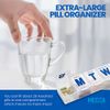 Weekly Pill Organizer - (Pack of 2) Extra Large Vitamin Container with Jumbo Easy to Read Letters, BPA Free - Daily Travel 7 Day Medication Pill Box Case