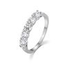 Ring Ladies Sterling Solid 925 Silver 5 Stone Eternity K to U Simulated Diamond (N)