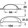 2 x Cup Handles in Brushed Nickel
