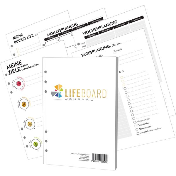 Premium Success Journal - Refill Paper A5 - Bullet Journal - Calendar 2021 2022 - Diary - Diary - Weekly Planner - To Do List - Notebook - Planner - Organiser Lifeboard