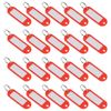 sourcing map Plastic Key Tags with Split Ring Keychain ID Luggage Label Window 60x21mm, Red 20Pcs