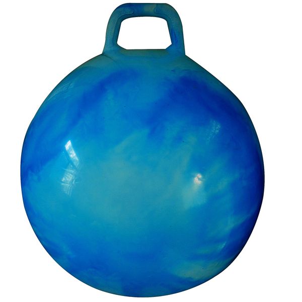 AppleRound Hippity Hoppity Hop Ball, Sit-on Bouncy Ball with Handle, 20in/50cm Diameter for Children Age 7-9, Space Hopper Hopping Ball, Pack of 1 Ball with 1 Pump, Cloud Colors (Blue)