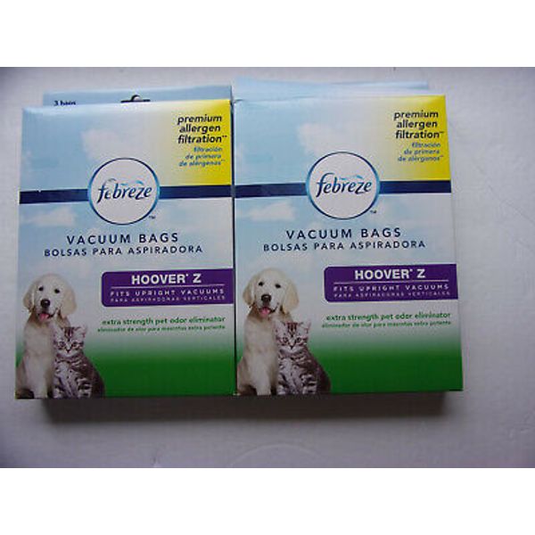 6 Febreze Hoover Z Upright Vacuum Bags Xtra Strength Pet Odor Eliminator Allerge