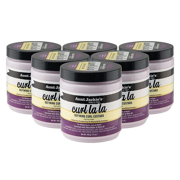 Aunt Jackie&#39;s Curls and Coils Curl La La Defining Curl Custard Enriched with Shea Butter and Olive Oil for Natural Hair Curls Coils and Waves 53