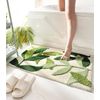 Green Leaves Bath Mats Bathroom Rugs Non-Slip Soft Microfiber Absorbent Machine