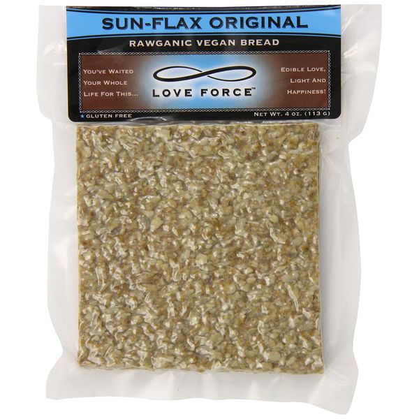Love Force Rawganic Vegan Bread, Sun Flax Original, 4 Ounce