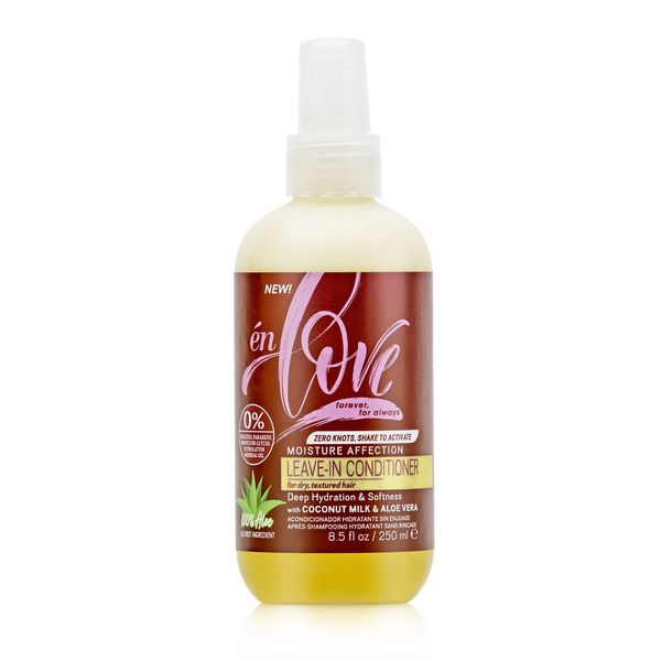 én Love Moisture Affection Leave-In Conditioner | Natural Coconut Milk & Aloe Vera for Deep Hydration | Detangles, Strengthen & Adds Shine to Hair | Clean Beauty | Curl Refresher| 8.5oz