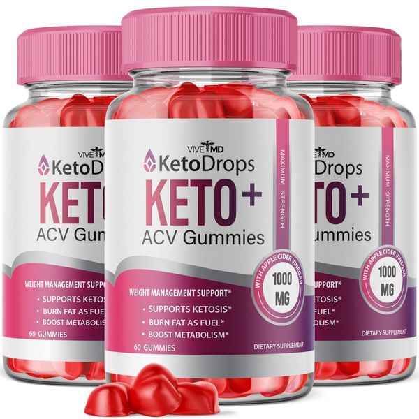 Keto Drops ACV Gummies Apple Cider Vinegar - Official Formula (3 pack)