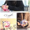 Charis HIGH FIVE Makeup Pouch for iQOS3duo, Glo Hyper, PloomX Compatible, Multi-Storage Storage, Floral Pattern, Botanical, Cosmetics, Pink