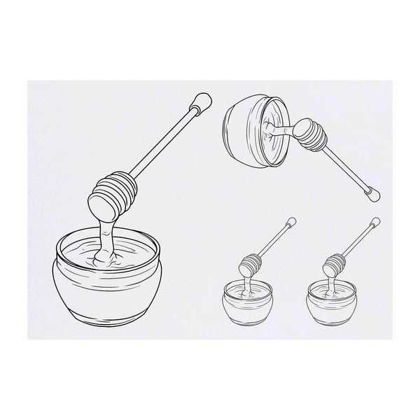 4 x 'Honey Jar With Dipper' Temporary Tattoos (TO00057758)