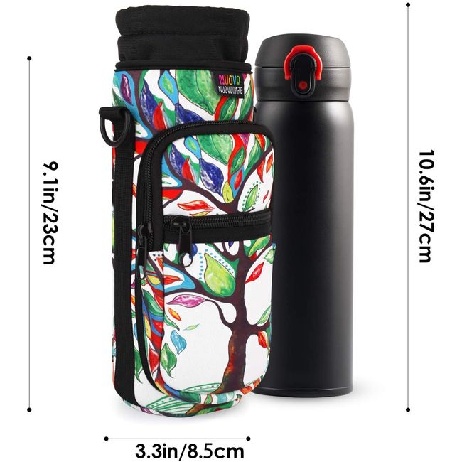 Nuovoware Water Bottle Carrier Bag, School Supplies Bottle Pouch Holder,  Adjustable Shoulder Hand Strap 2 Pocket Sling Neoprene Sleeve Sports Water  Bottle Accessories for Hiking Travelling Camping 