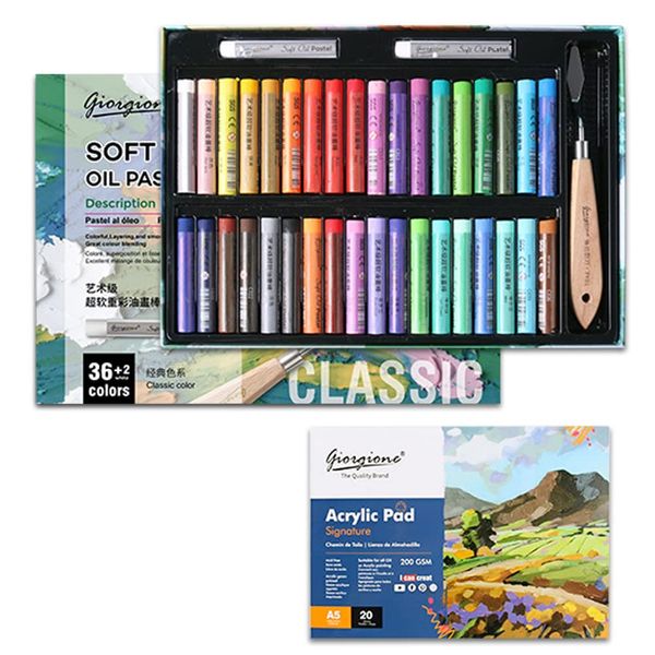 (Easy to draw pictures like oil paintings♪) Paint Trowel & Pastel Paper Included Ready to Draw Fun Soft Pastel Art Autumn Drawing Project Popular Drawing Set Oil Pastel Oil Pastel Painting Supplies