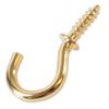 50x Small Polished Brass Cup Hooks 13mm