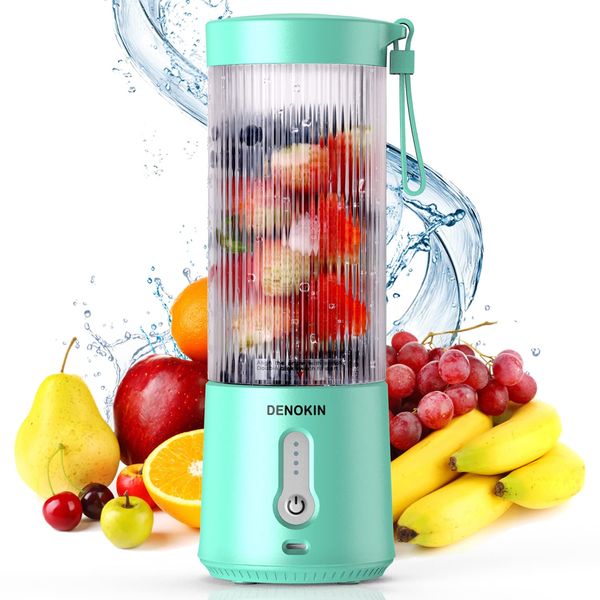 Portable Blender, Personal Size Blender for Smoothies and Shakes,USB Rechargeable Mini Blender Fresh Juicer Cup with Stronger Motor Household Fruit Mixer for Kitchen,Home,Travel