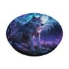 Beautiful Magical Wolf and Moon in Forest PopSockets Swappable PopGrip