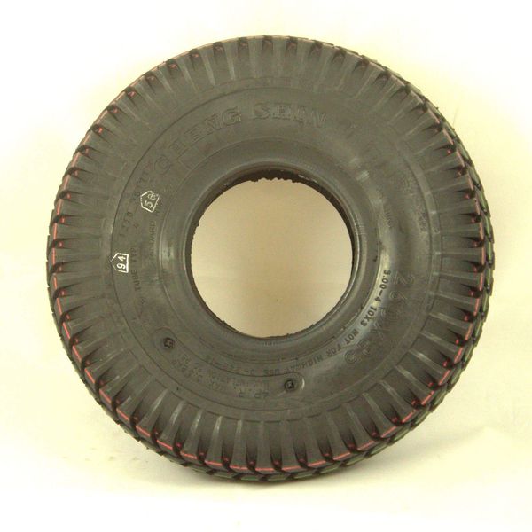 One Black Block Tread 3.00-4 Pneumatic Mobility Scooter Tyre (Size 300x4)(260x85)