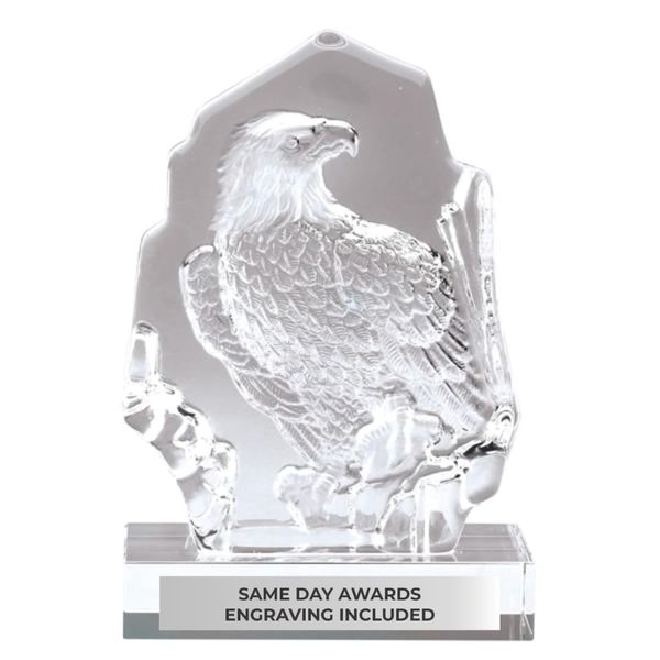 Same Day Awards Crystal Eagle Trophy 7.5 Inches Engraving Included