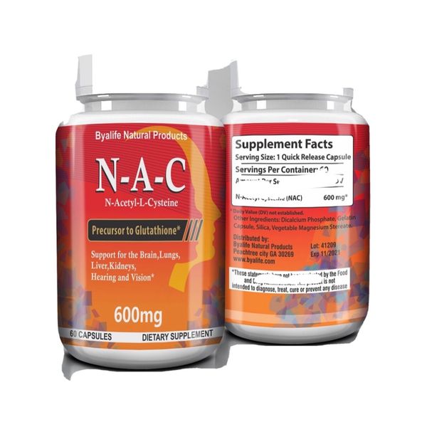 NAC PRECURSOR NATURAL DE GLUTATION, Produzca Su Propio Glutation 60 Caps