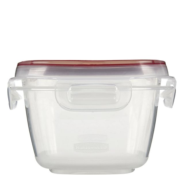 Rubbermaid Lock-Its Square Food Storage Container with Easy Find Lid, 2  Cup, Racer Red